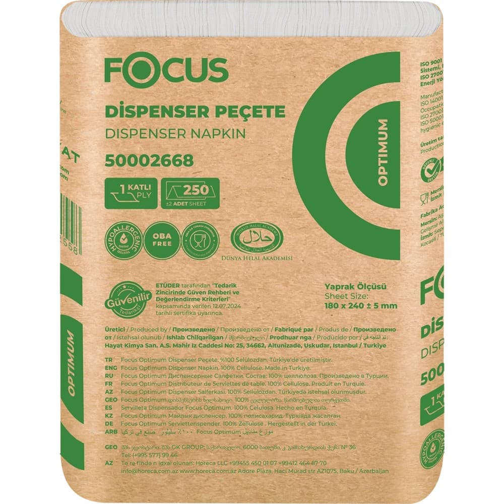 Focus Optimum Dispenser Peçete / 250 Yaprak