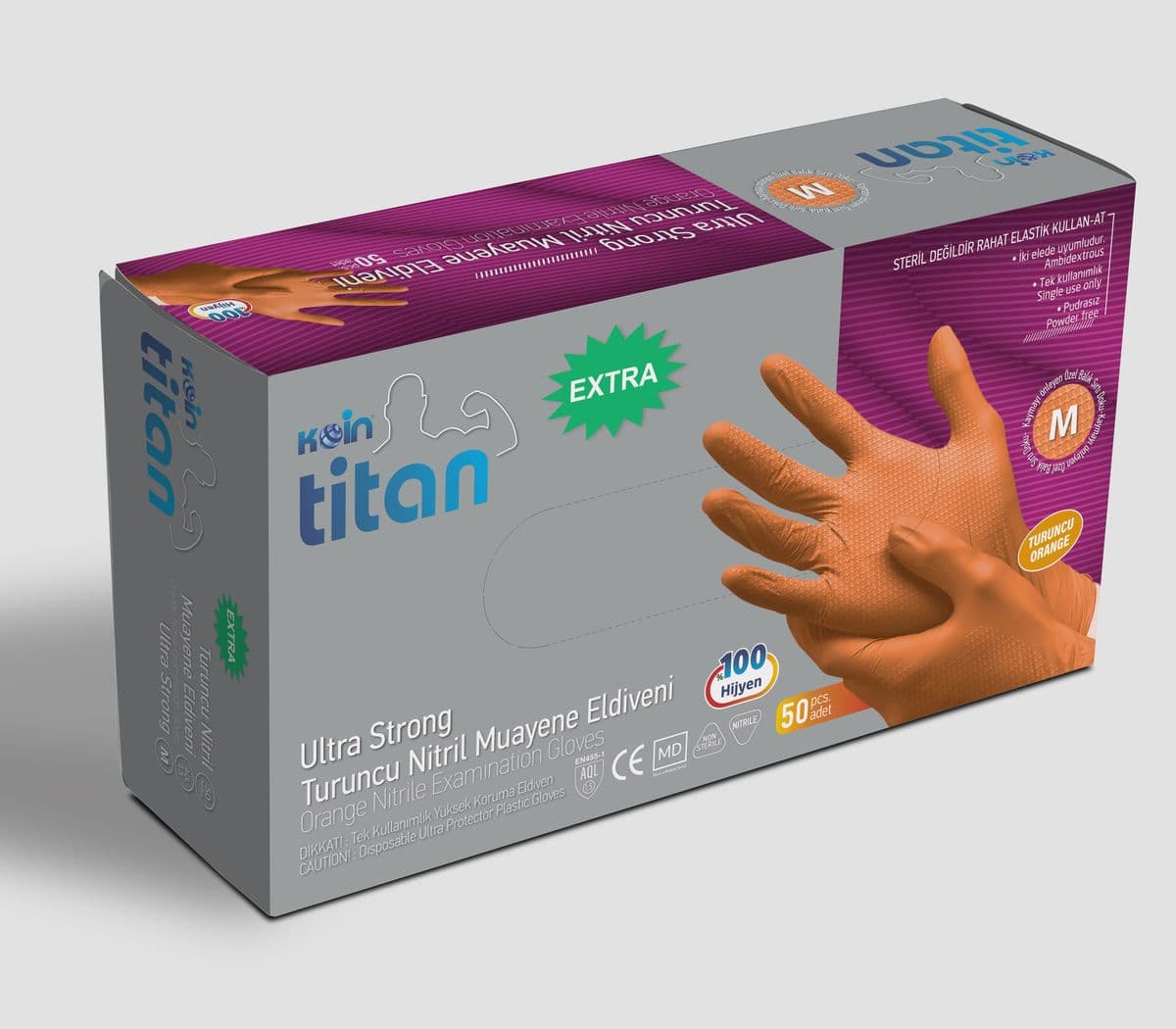 Turuncu Titan Ekstra Eldiven Orta